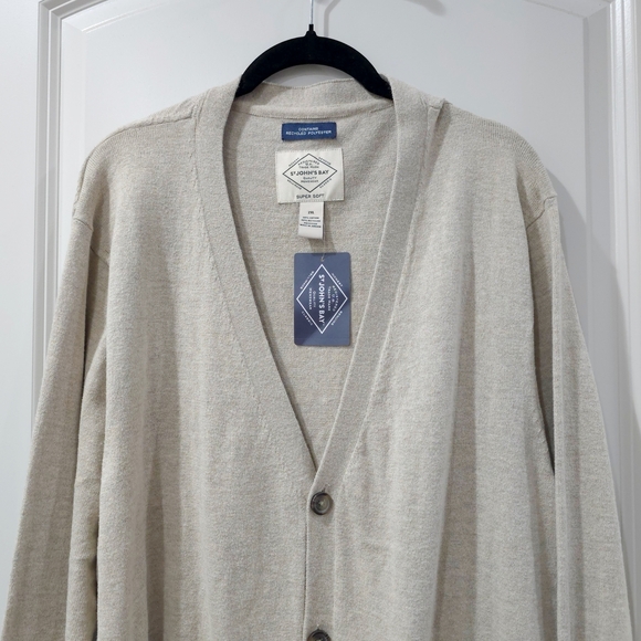 Men's Light Beige Cardigan Sweater, Big & Tall 2XL, Nwt Preppy Grandpacore - Picture 3 of 13